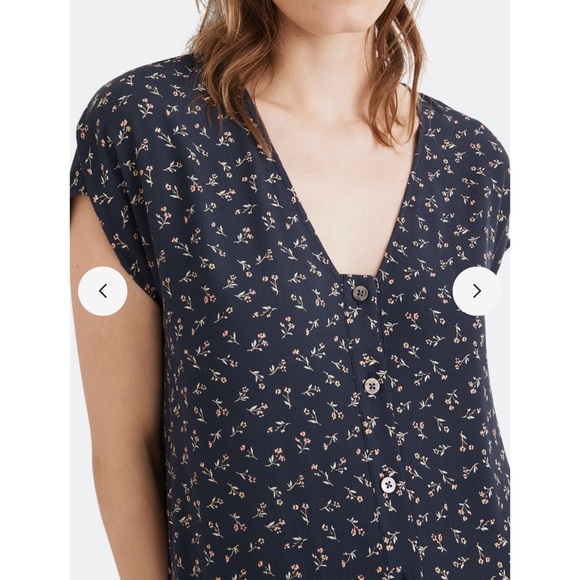 SOLD 🚫Madewell Button Front Cap Sleeve Midi Retro Dress - Picture 9 of 10